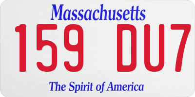 MA license plate 159DU7