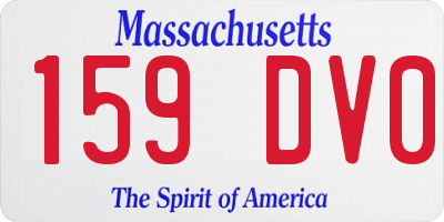MA license plate 159DV0