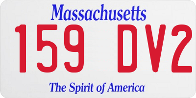 MA license plate 159DV2