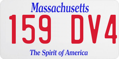 MA license plate 159DV4