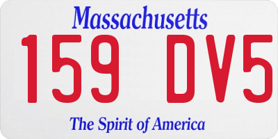 MA license plate 159DV5