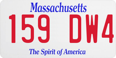 MA license plate 159DW4