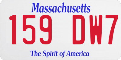 MA license plate 159DW7
