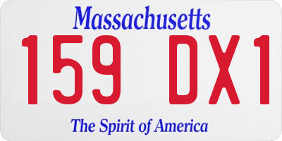 MA license plate 159DX1