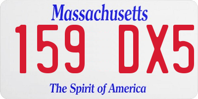 MA license plate 159DX5