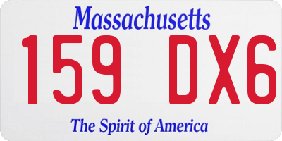 MA license plate 159DX6