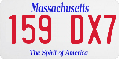 MA license plate 159DX7