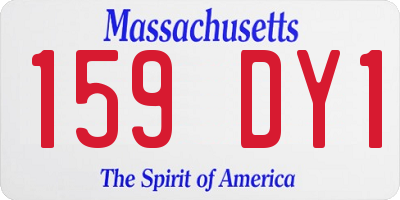 MA license plate 159DY1