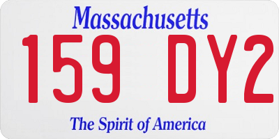 MA license plate 159DY2
