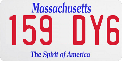 MA license plate 159DY6