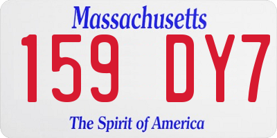 MA license plate 159DY7
