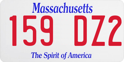 MA license plate 159DZ2