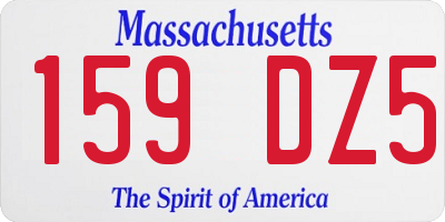 MA license plate 159DZ5