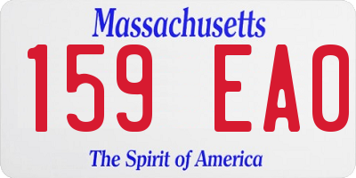 MA license plate 159EA0