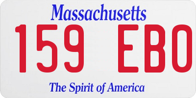 MA license plate 159EB0