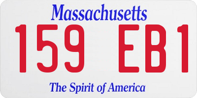 MA license plate 159EB1