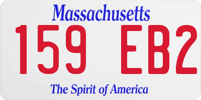 MA license plate 159EB2