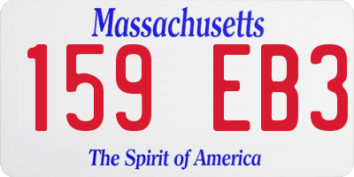 MA license plate 159EB3