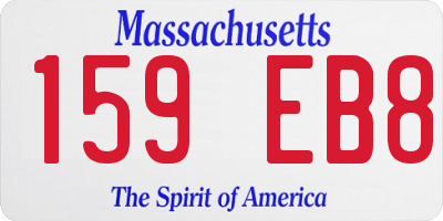 MA license plate 159EB8
