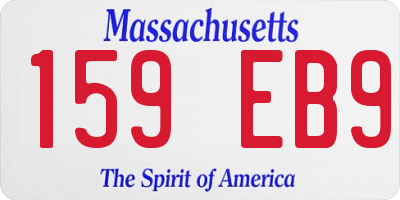 MA license plate 159EB9