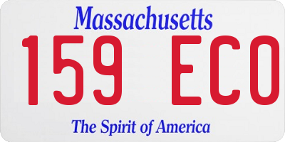 MA license plate 159EC0