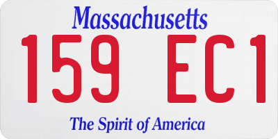 MA license plate 159EC1