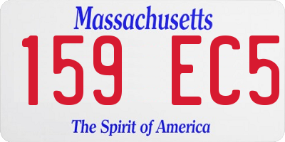MA license plate 159EC5