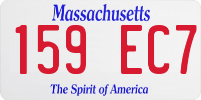 MA license plate 159EC7