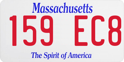MA license plate 159EC8