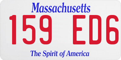 MA license plate 159ED6