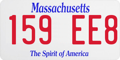 MA license plate 159EE8