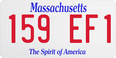 MA license plate 159EF1