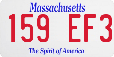 MA license plate 159EF3