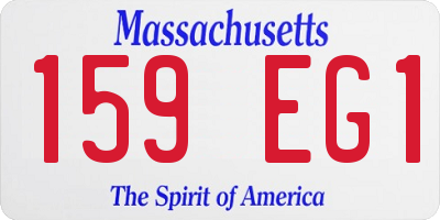 MA license plate 159EG1