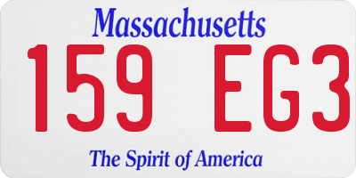 MA license plate 159EG3