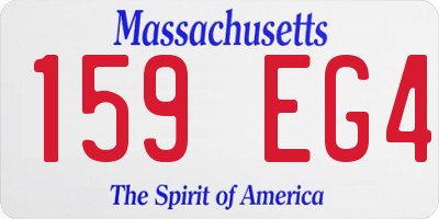 MA license plate 159EG4