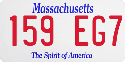 MA license plate 159EG7