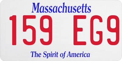 MA license plate 159EG9