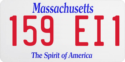 MA license plate 159EI1