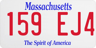 MA license plate 159EJ4