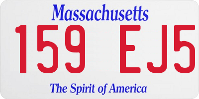 MA license plate 159EJ5