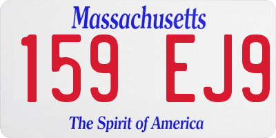 MA license plate 159EJ9