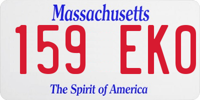 MA license plate 159EK0