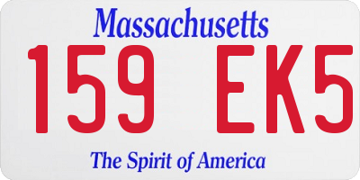 MA license plate 159EK5
