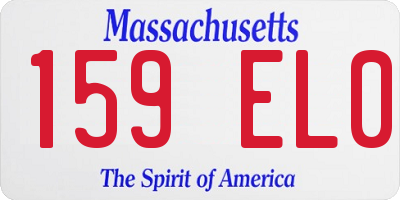MA license plate 159EL0