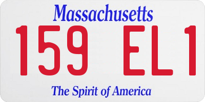 MA license plate 159EL1