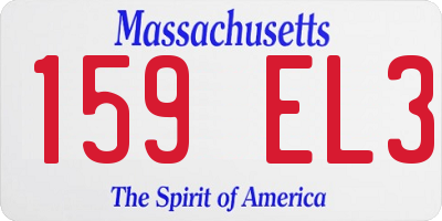 MA license plate 159EL3