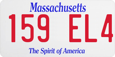 MA license plate 159EL4