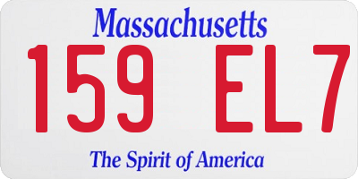 MA license plate 159EL7