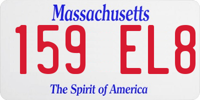 MA license plate 159EL8